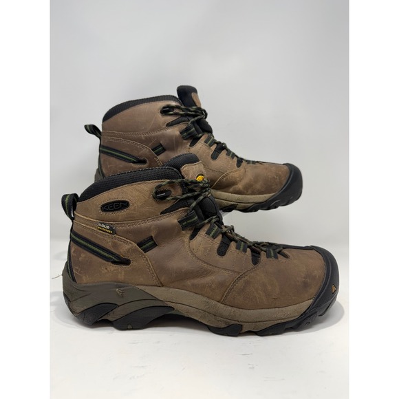 KEEN‎ Mens Waterproof Steel Toe Work Boots Brown Leather Lace Up Size 11.5D